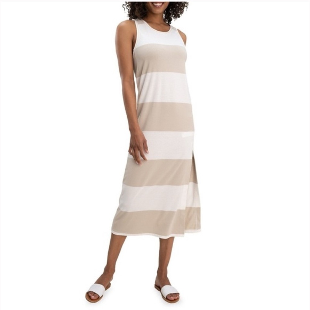 Splendid Mesa midi tank dress sand/white